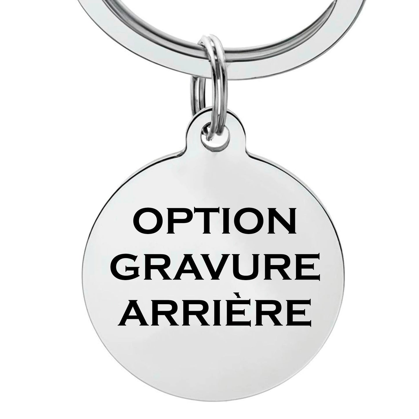 medaille porte clé option gravure arriere