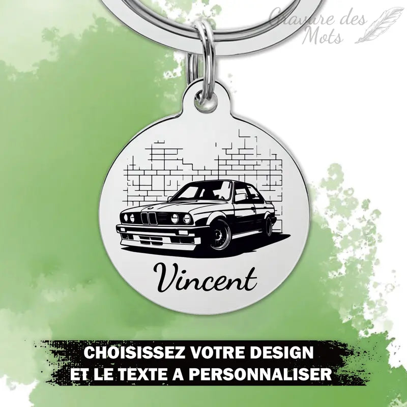 Porte-clé BMW E30 M3 gravure personnalisée