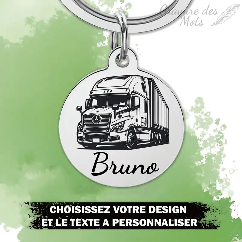 porte clé pour routier avec gravure personnalisée