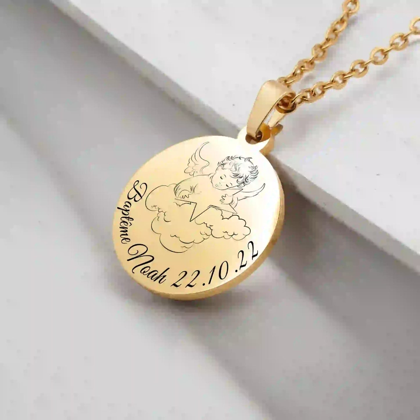 collier baptême personnalisé - Gravure Des Mots