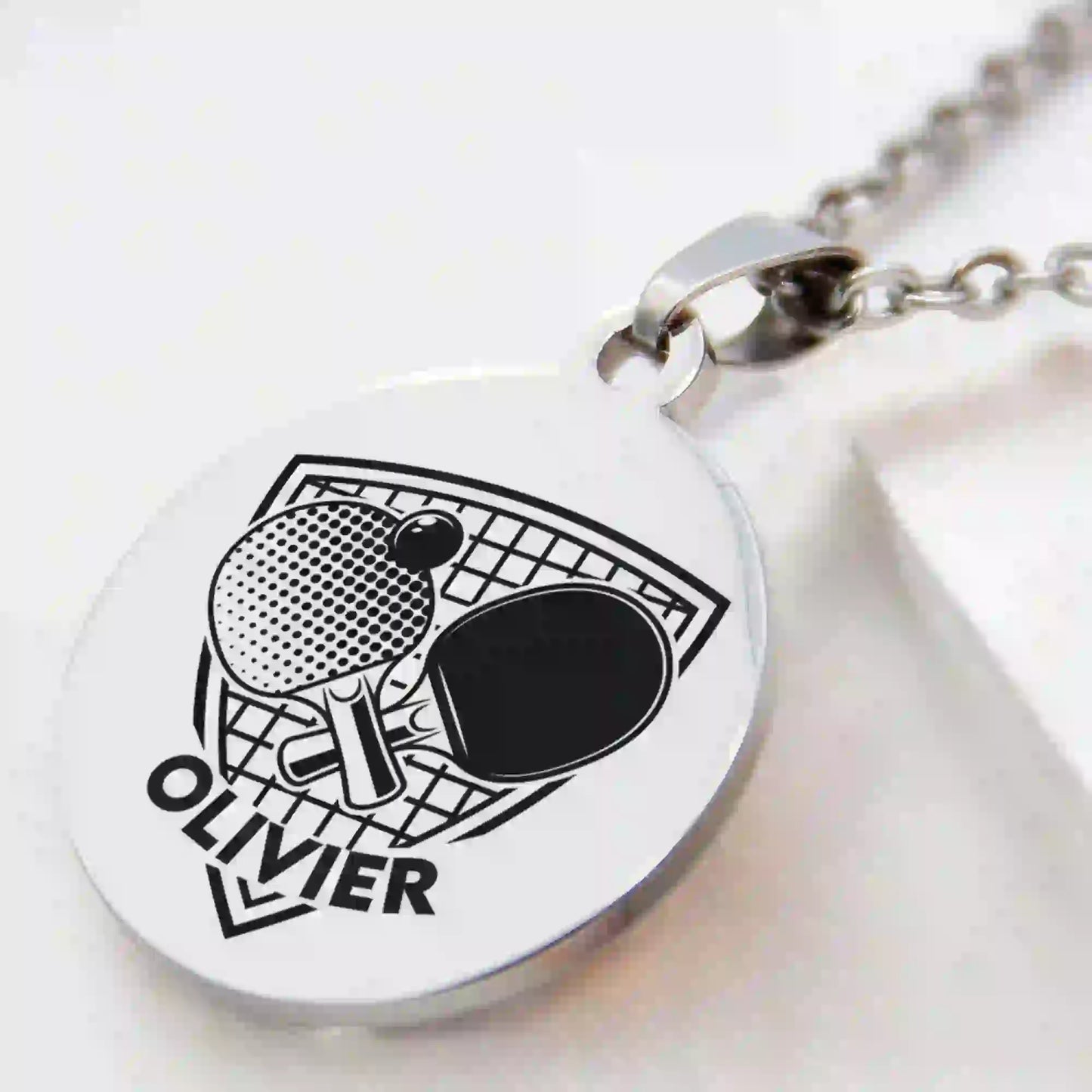 collier pingpong couleur argent