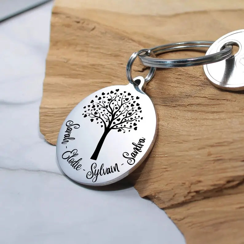 porte clé arbre de vie gravure personnalisée