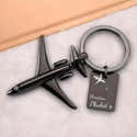 Porte-clés Pilote D'avion En Métal - Miniature Détaillée, Acier Inoxydable - Cadeau Original Pour Passionnés D'aviation - 6
