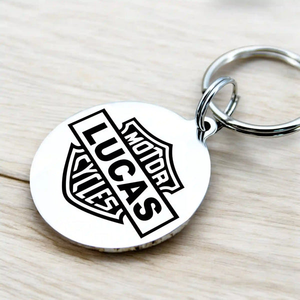 porte clé logo style harley davidson gravure pertsonnalisée