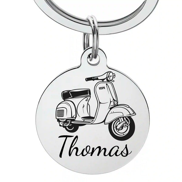 Porte-clé vespa gravure prénom personnalisé