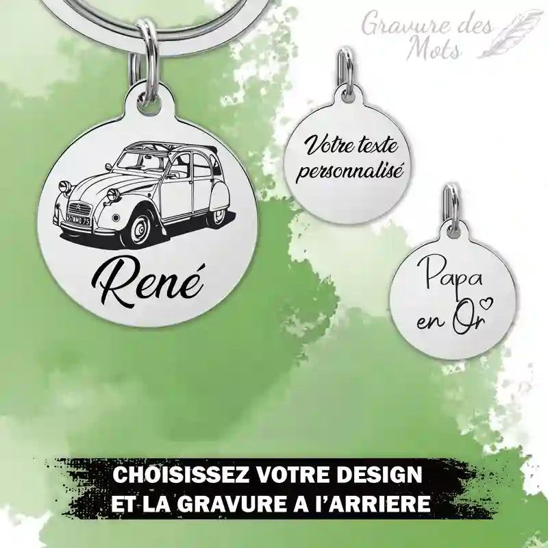 Porte-clé Deudeuche gravure personnalisée de votre prénom