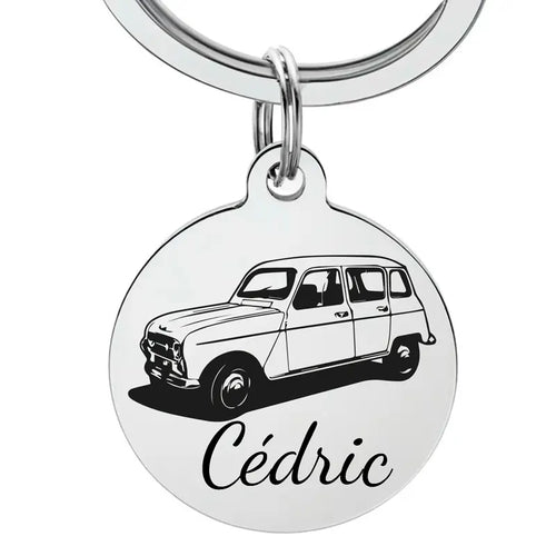 porte clé Renault 4L avec gravure personnalisée D'un prénom