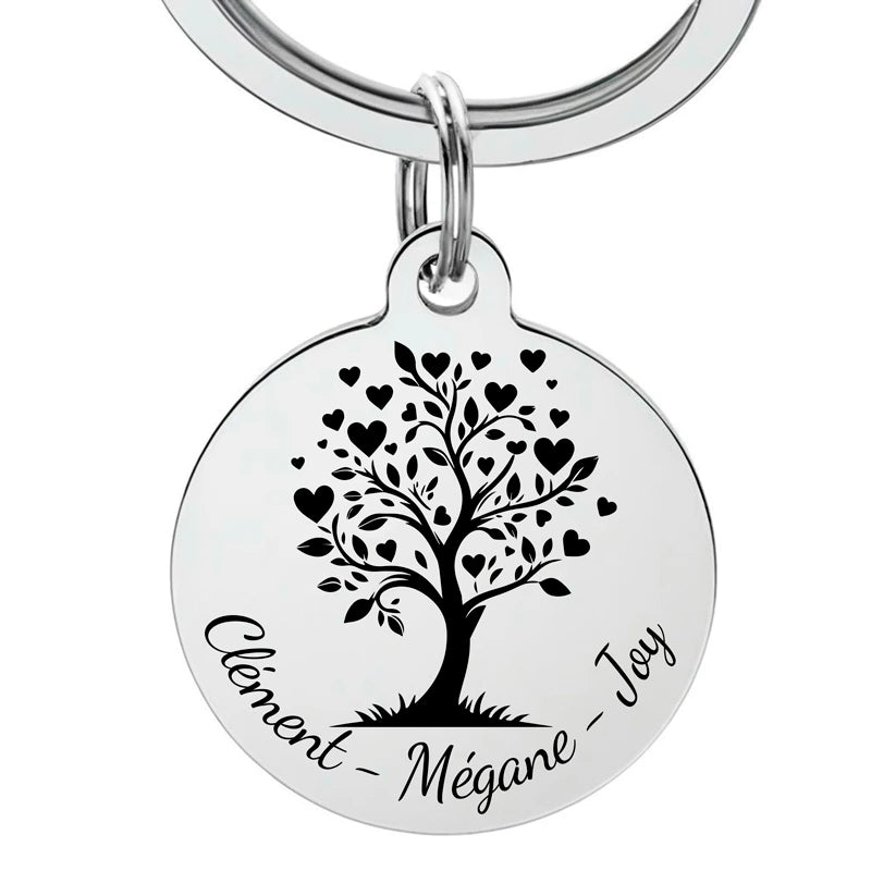 Porte-clé gravé Arbre de Vie avec gravure personnalisable