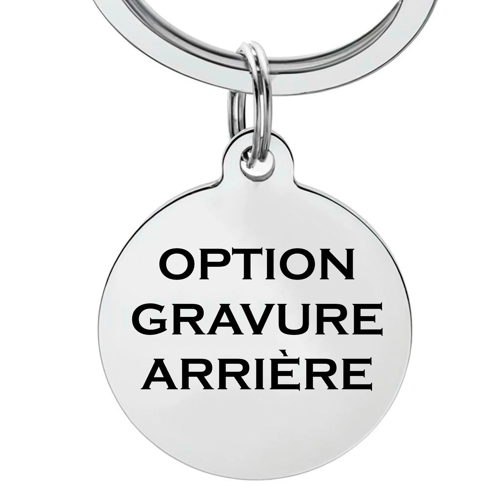 medaille porte clé option gravure arriere