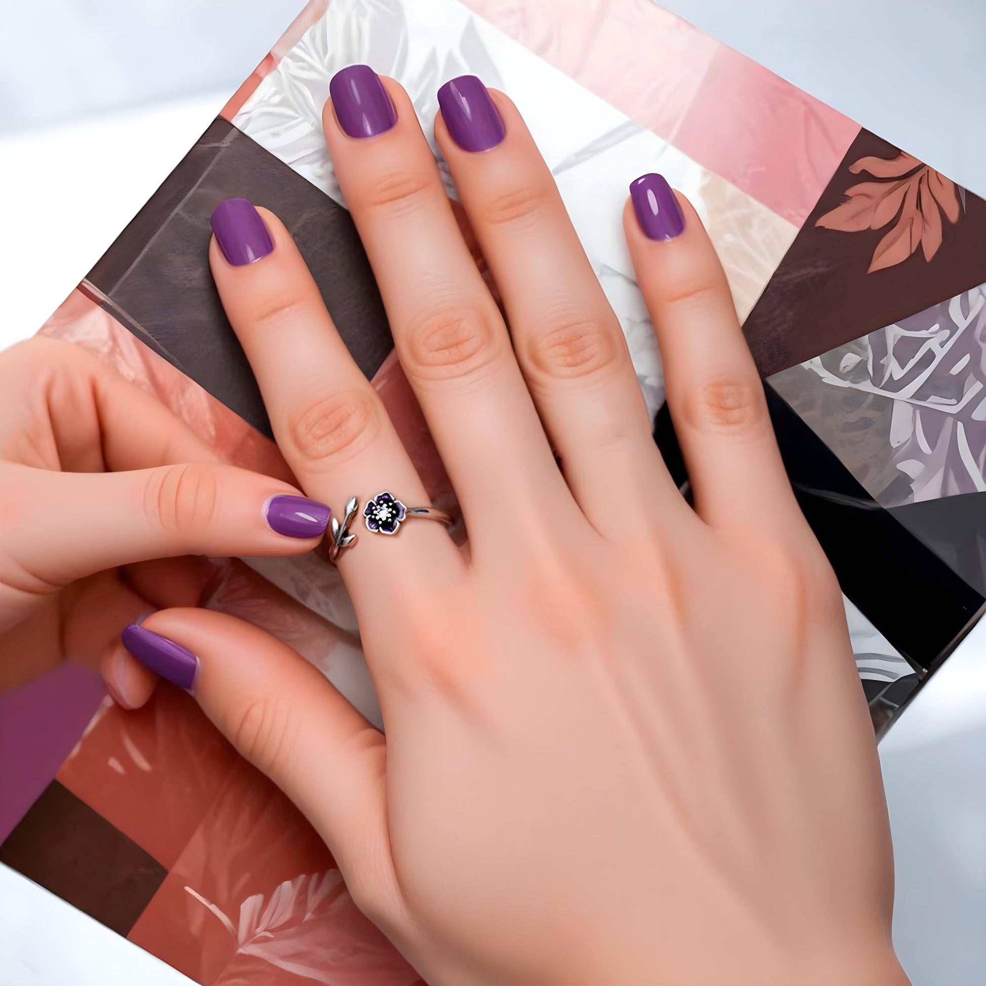 bague marguerite violette argent925 " fiorella "