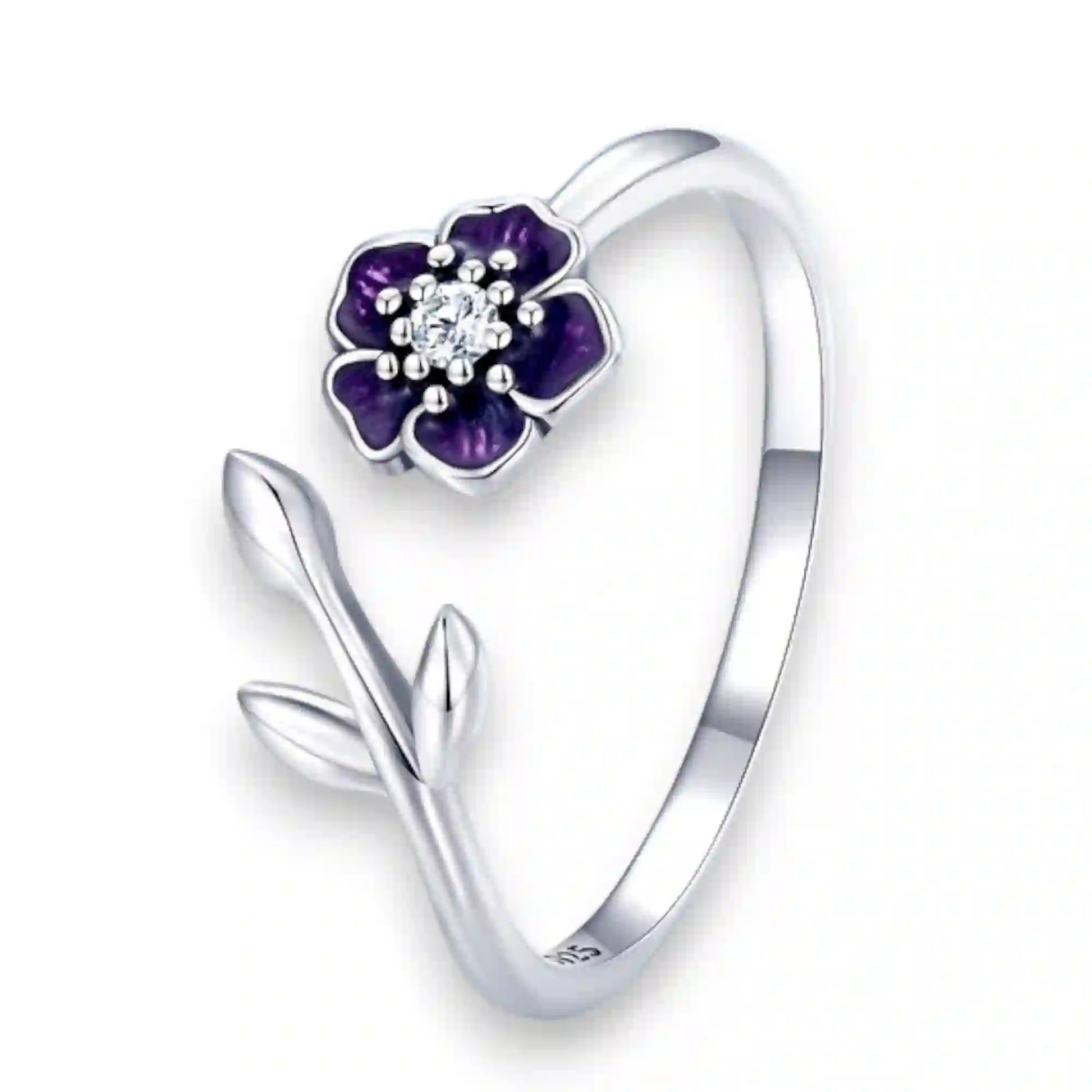 bague marguerite violette argent925 " fiorella " 