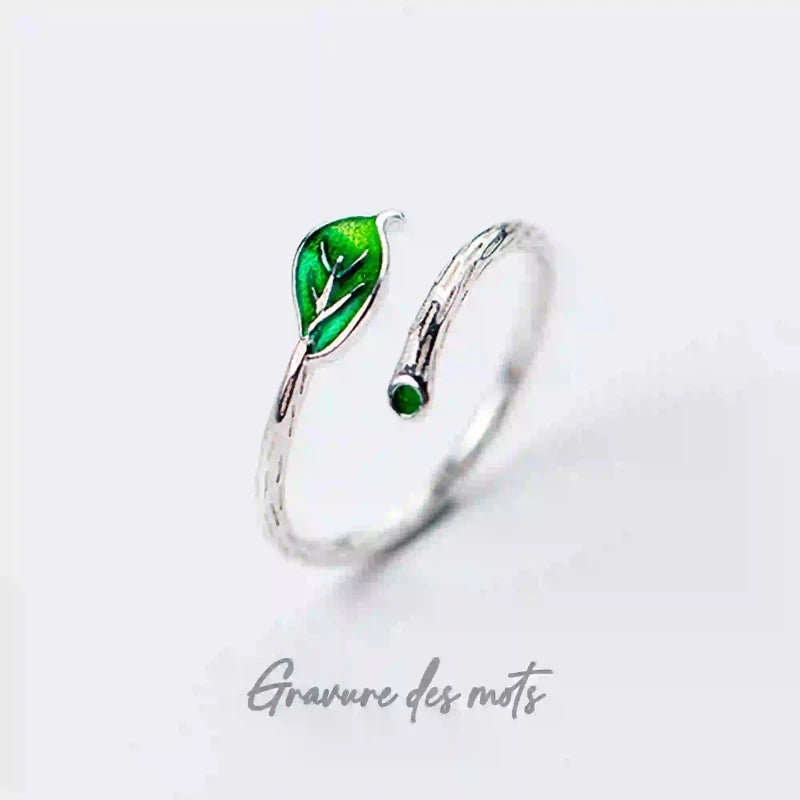 Bijou en argent au style boho chic avec design feuille Minzo Verde