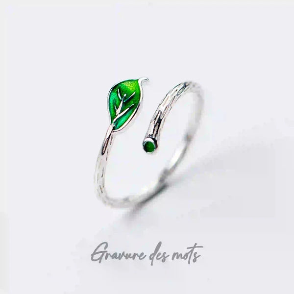 Bijou en argent au style boho chic avec design feuille Minzo Verde