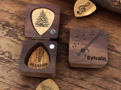 Boîte médiators bois personnalisée