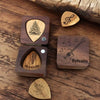 Boite de médiators en bois - gravure personnalisée | cadeau guitariste