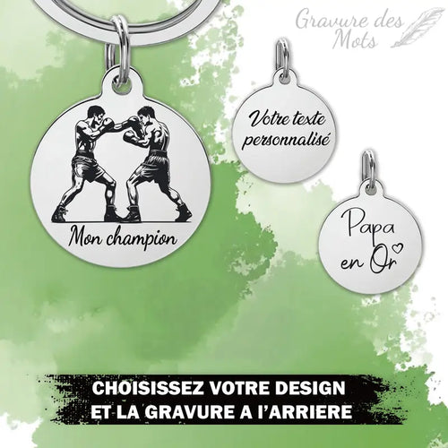 Porte-clé de boxe gravure personnalisée - vue alternative