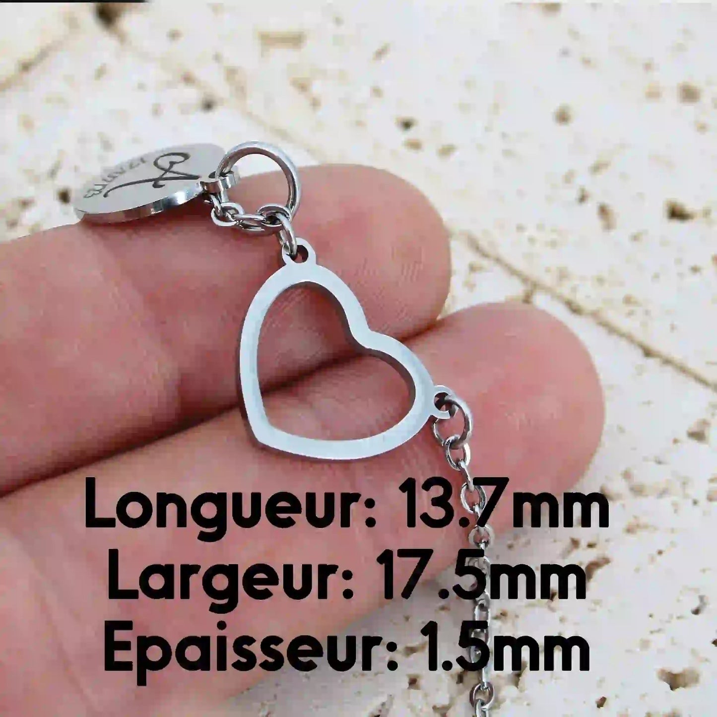 Bracelet cœur et médaille personnalisée - Gravure Des Mots