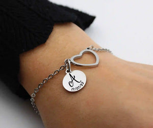 Bracelet coeur personnalisé femme