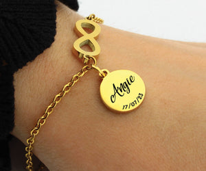 Bracelet infini personnalisé femme