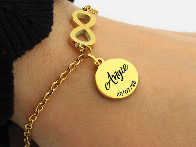 Bracelet infini et médaille personnalisé