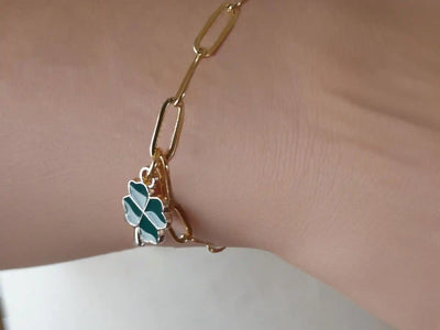 Bracelet trèfle porte-bonheur