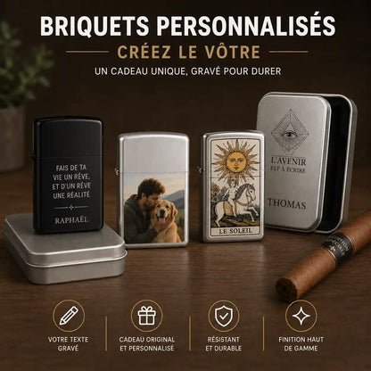 briquet tempete avec photo personnalisée