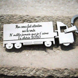 Porte clé personnalisé camion en métal - Gravure Des Mots
