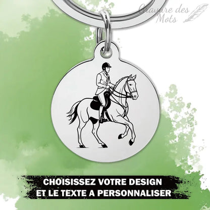 porte clé cavalier a cheval gravure personnalisée