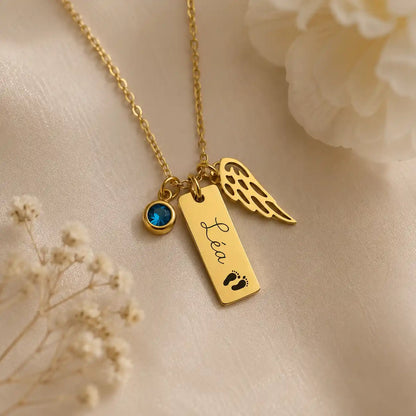 Collier Aile d'Ange avec Pierre de Naissance
