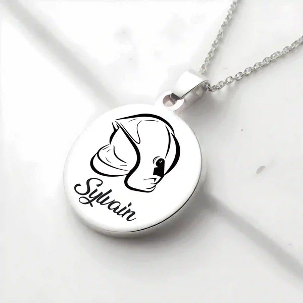 Collier Personnalisé Casque de Pompiers - Gravure Des Mots