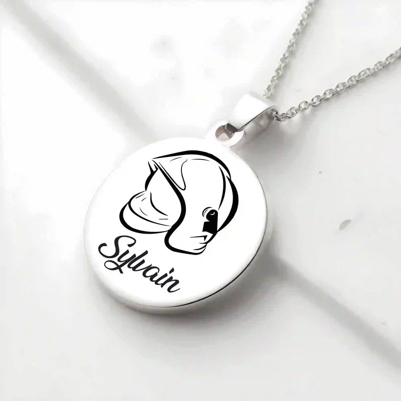 Collier Casque de Pompiers avec Gravure Personnalisée