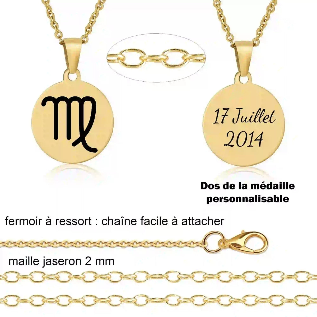 Collier astrologie gravure personnalisée - Gravure Des Mots