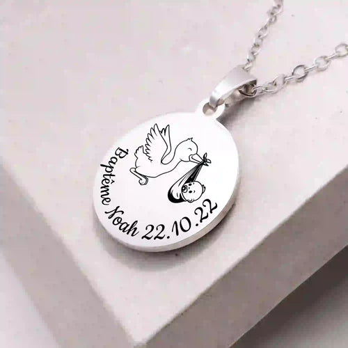 collier baptême personnalisé - Gravure Des Mots