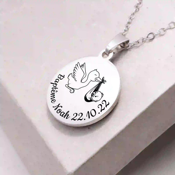 collier baptême personnalisé - Gravure Des Mots