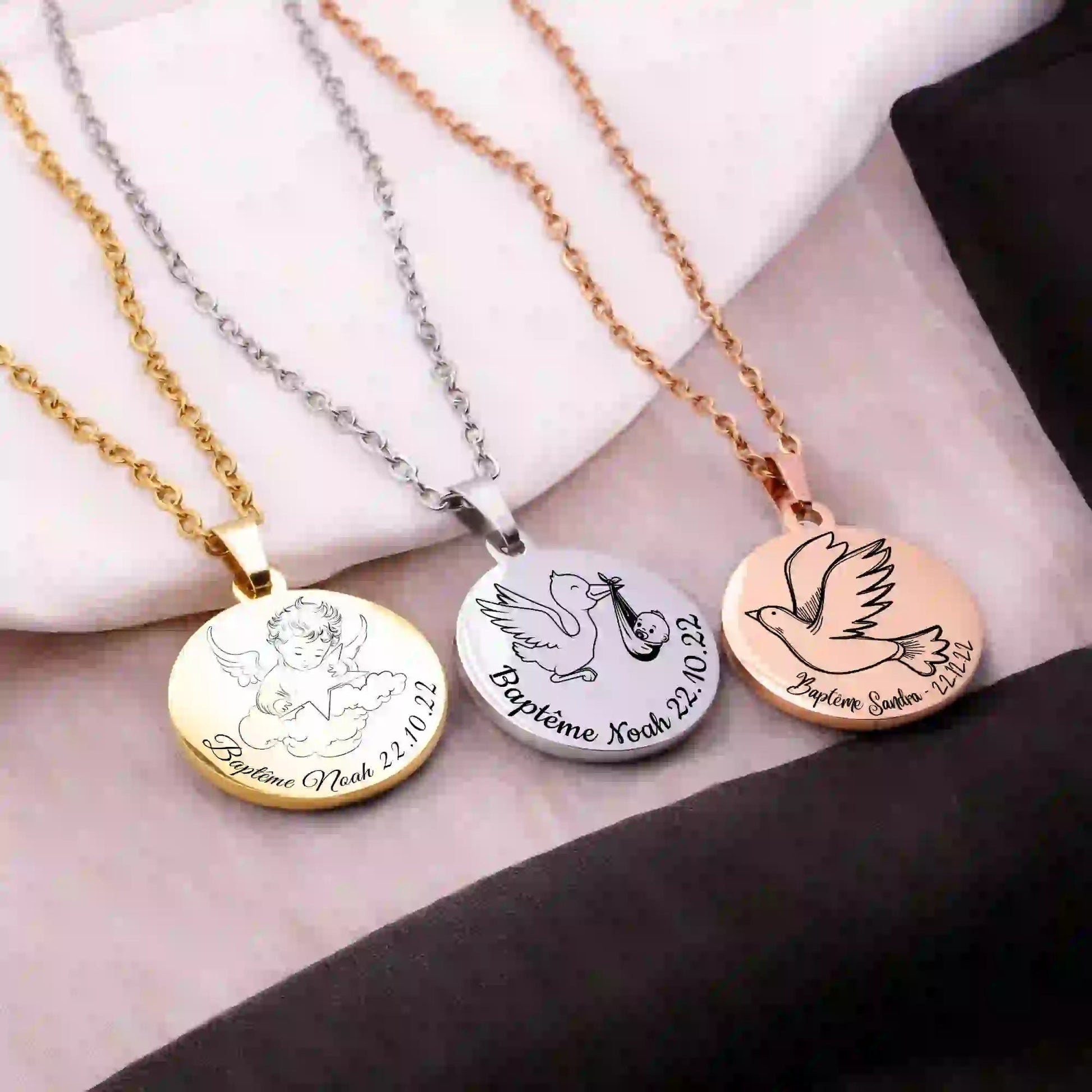 collier baptême personnalisé - Gravure Des Mots