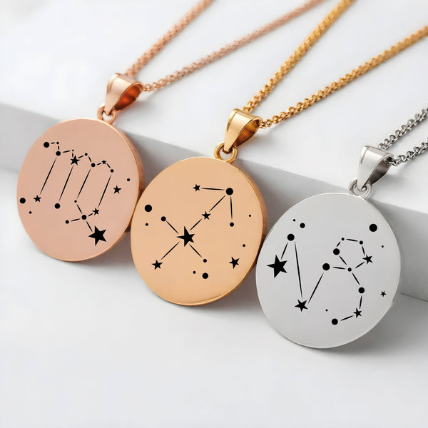 Collier constellation, médaille astrologie - Gravure Des Mots