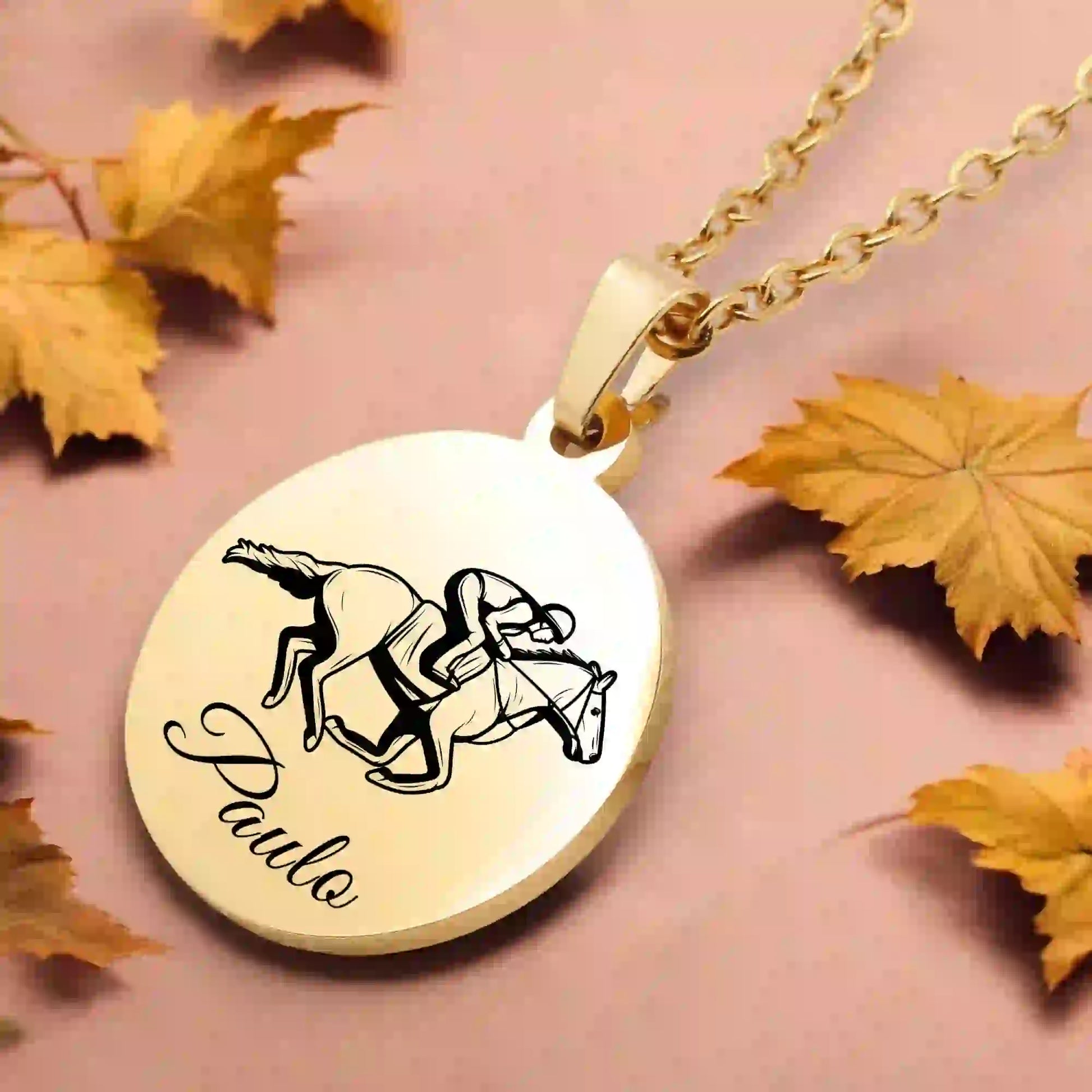 collier equitation couleur or