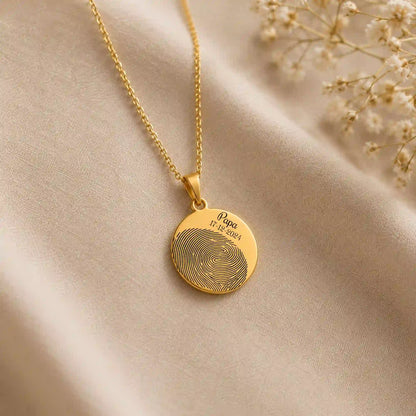 collier or avec empreinte personnalisée