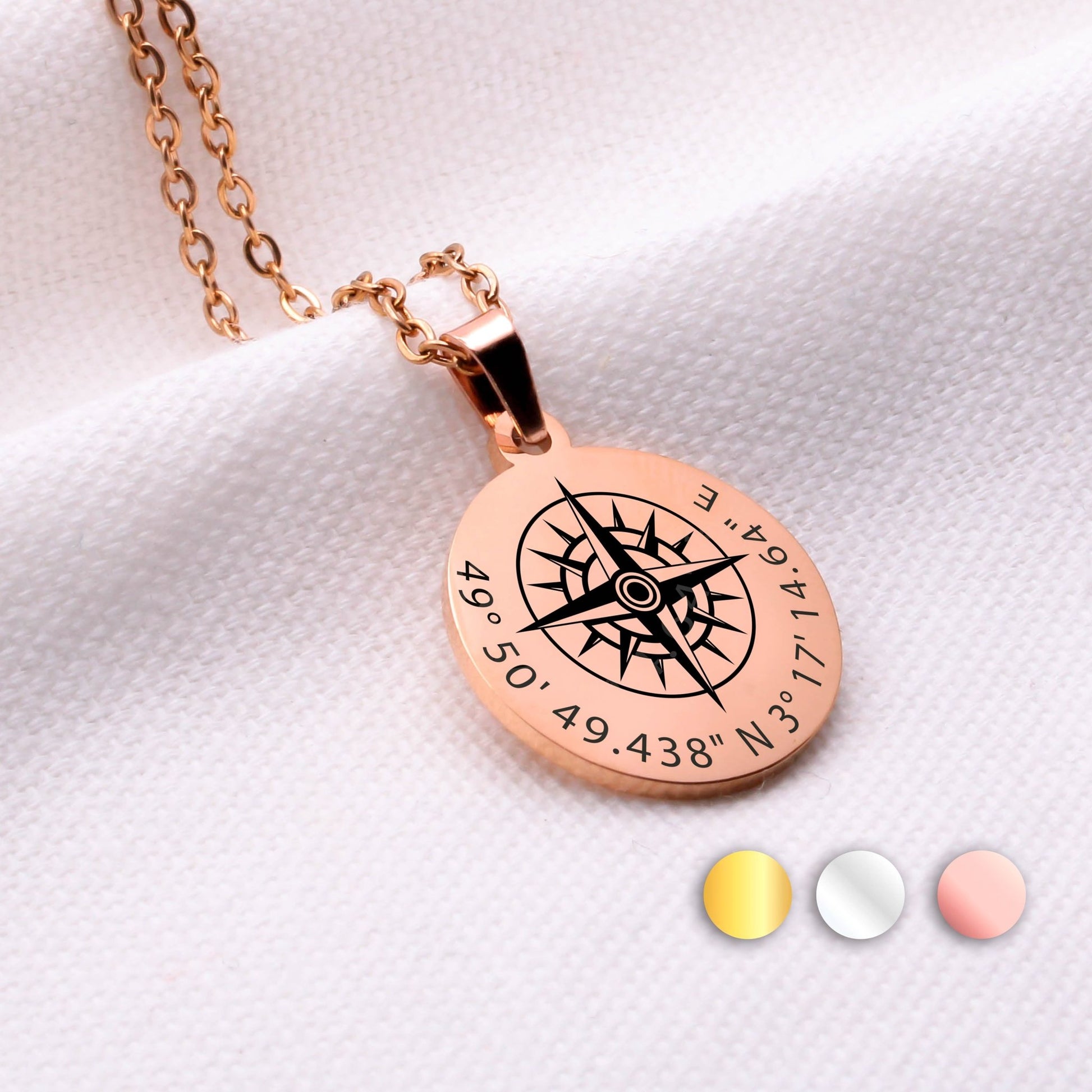 Collier personnalisé Rose des Vents - Gravure Des Mots