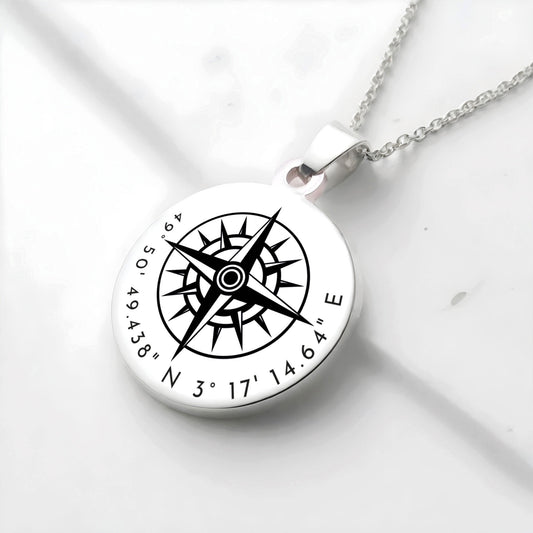 Collier personnalisé Rose des Vents - Gravure Des Mots