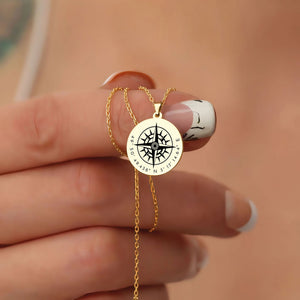Collier rose des vents GPS Saint-Valentin