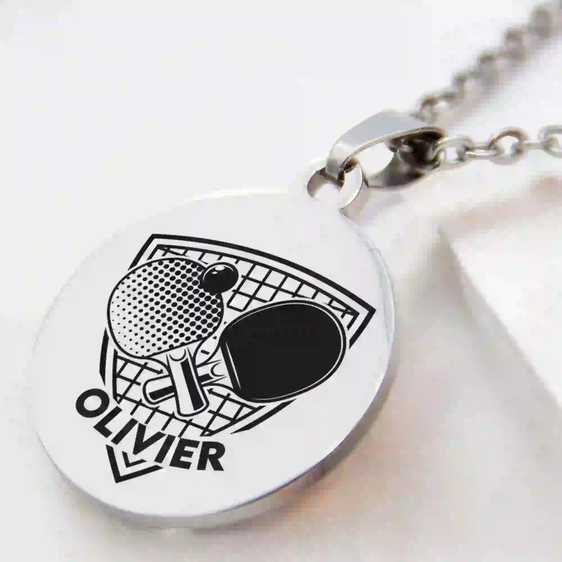 collier pingpong couleur argent