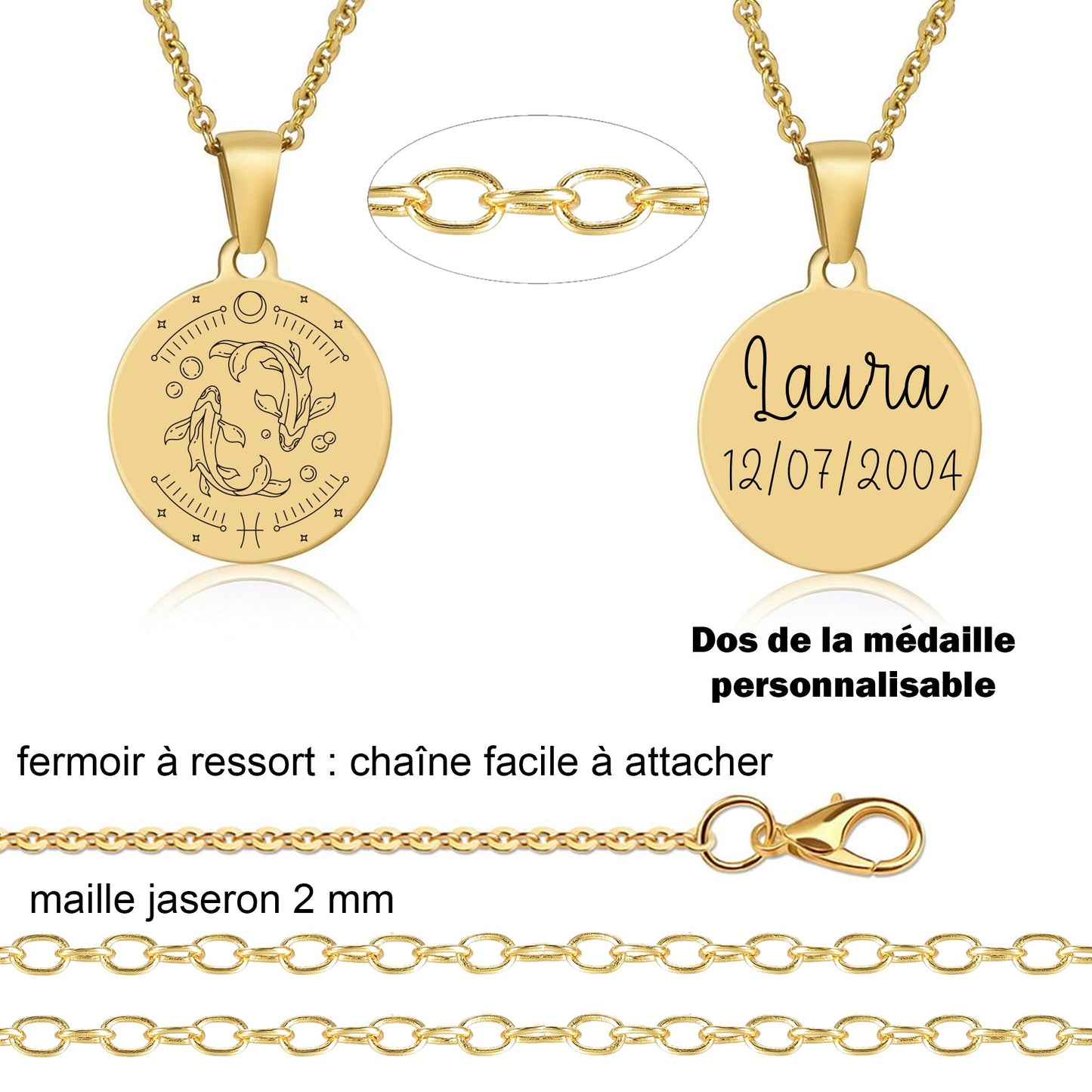Collier zodiaque gravure personnalisée - Gravure Des Mots