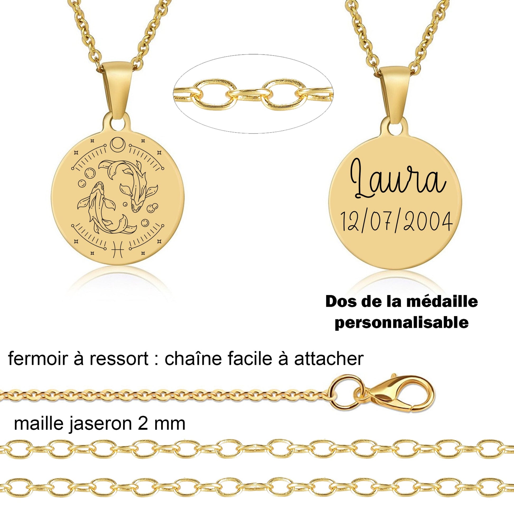 Collier zodiaque gravure personnalisée - Gravure Des Mots