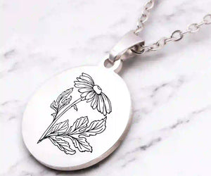 Collier fleur de naissance personnalisé