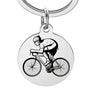 Porte-clé cycliste avec gravure prénom personnalisée