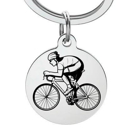 Porte-clé cycliste gravure personnalisée