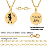 collier danseuse gravure personnalisée