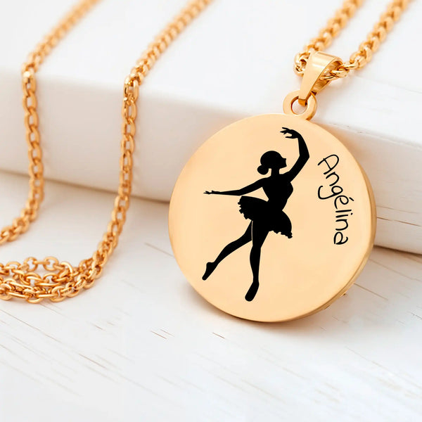collier danseuse gravure personnalisée
