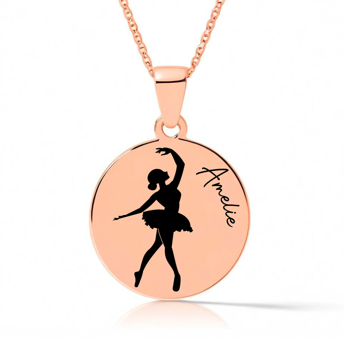 collier danseuse gravure personnalisée